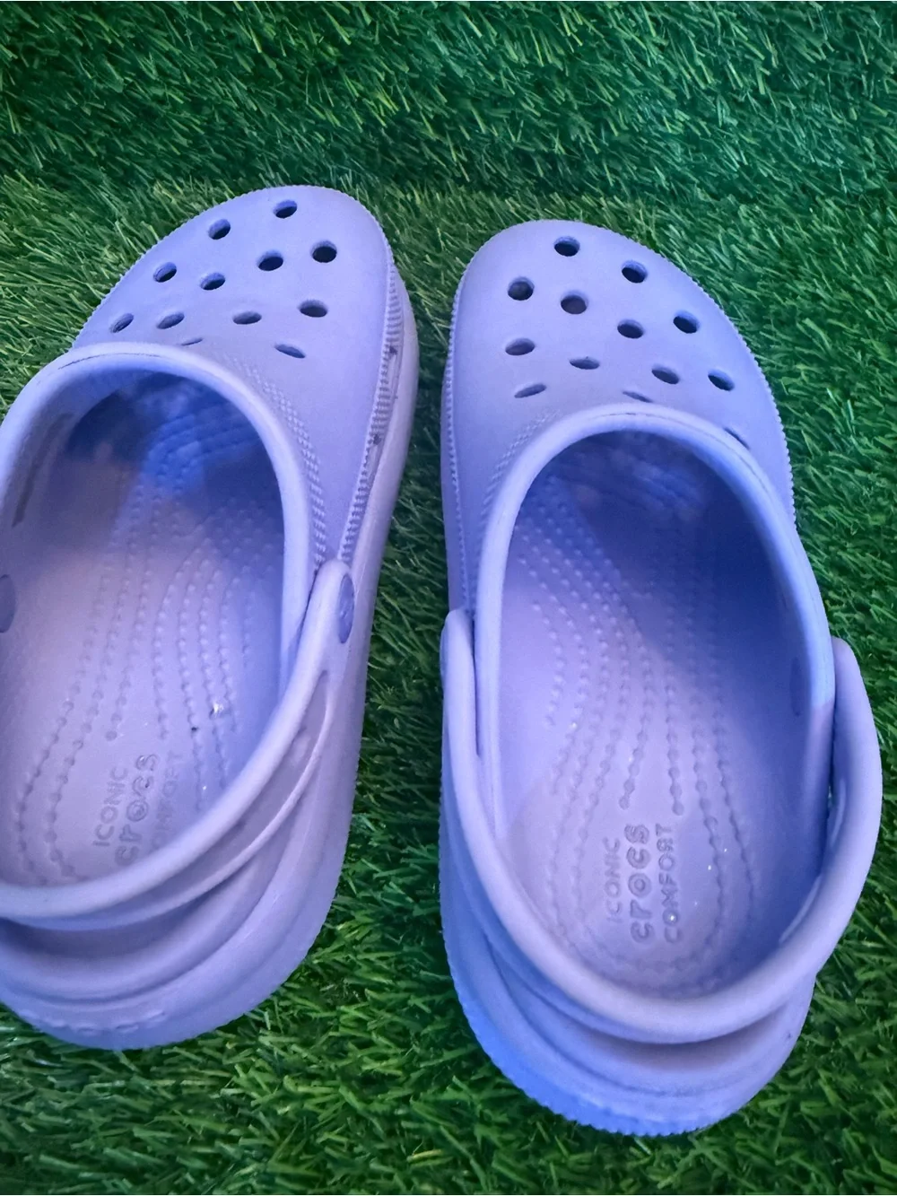 Crocs Kids Lavender Clog Platform Comfortable Slip-On Shoes 1Y